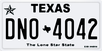 TX license plate DNO4042