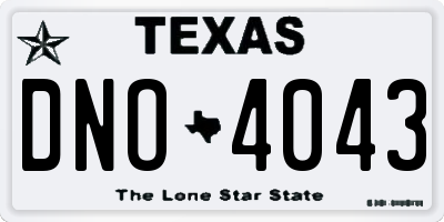 TX license plate DNO4043