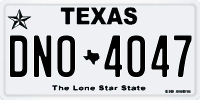 TX license plate DNO4047