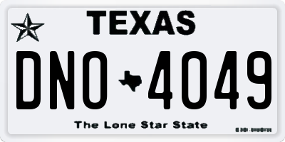 TX license plate DNO4049