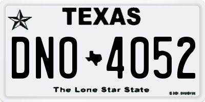 TX license plate DNO4052