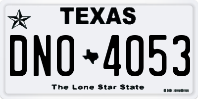 TX license plate DNO4053