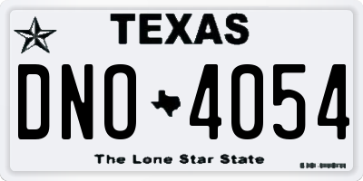 TX license plate DNO4054