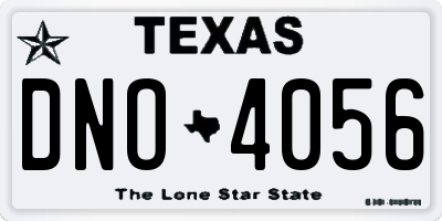 TX license plate DNO4056