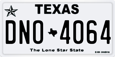 TX license plate DNO4064