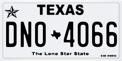 TX license plate DNO4066