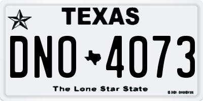 TX license plate DNO4073