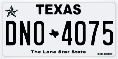 TX license plate DNO4075