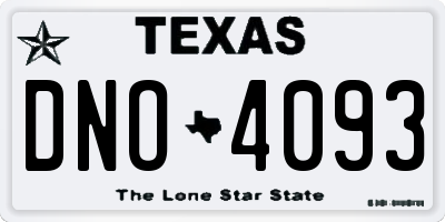 TX license plate DNO4093