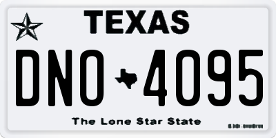 TX license plate DNO4095