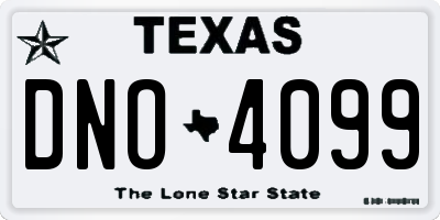 TX license plate DNO4099
