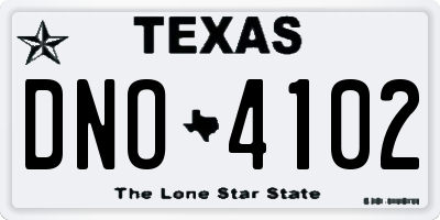 TX license plate DNO4102