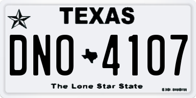 TX license plate DNO4107