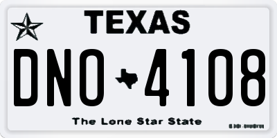 TX license plate DNO4108