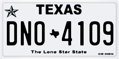 TX license plate DNO4109