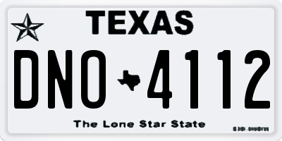 TX license plate DNO4112
