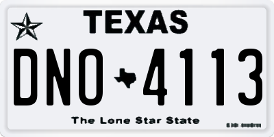 TX license plate DNO4113