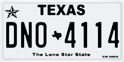 TX license plate DNO4114