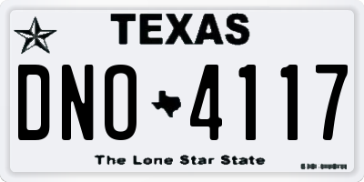 TX license plate DNO4117