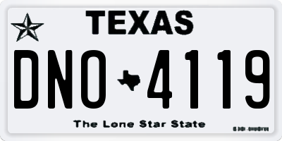 TX license plate DNO4119