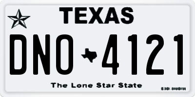 TX license plate DNO4121