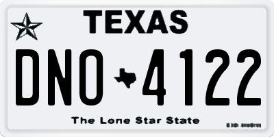 TX license plate DNO4122