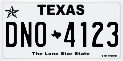 TX license plate DNO4123