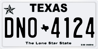 TX license plate DNO4124