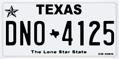 TX license plate DNO4125