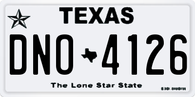 TX license plate DNO4126