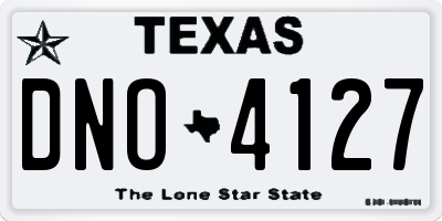 TX license plate DNO4127