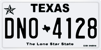 TX license plate DNO4128