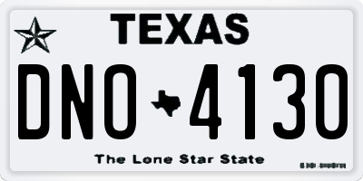 TX license plate DNO4130