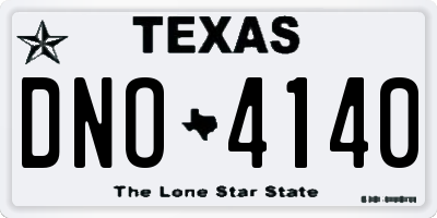 TX license plate DNO4140