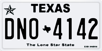 TX license plate DNO4142