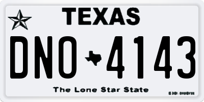 TX license plate DNO4143
