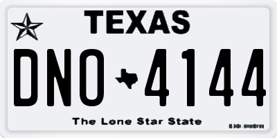 TX license plate DNO4144