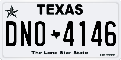 TX license plate DNO4146