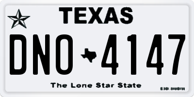 TX license plate DNO4147