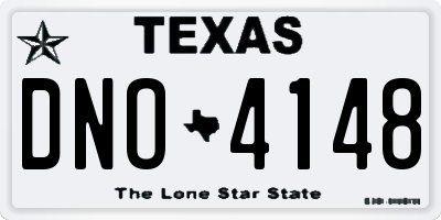 TX license plate DNO4148