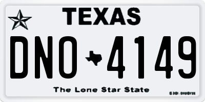 TX license plate DNO4149