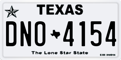 TX license plate DNO4154