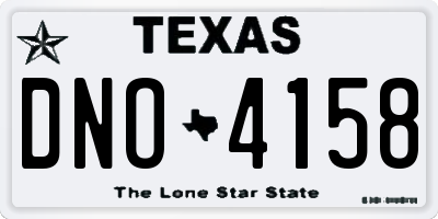 TX license plate DNO4158