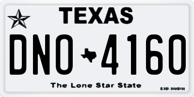 TX license plate DNO4160