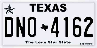 TX license plate DNO4162