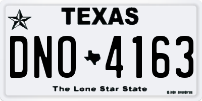 TX license plate DNO4163
