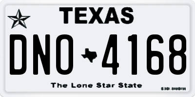 TX license plate DNO4168