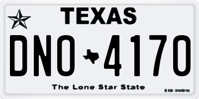 TX license plate DNO4170