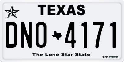 TX license plate DNO4171