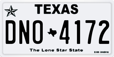 TX license plate DNO4172